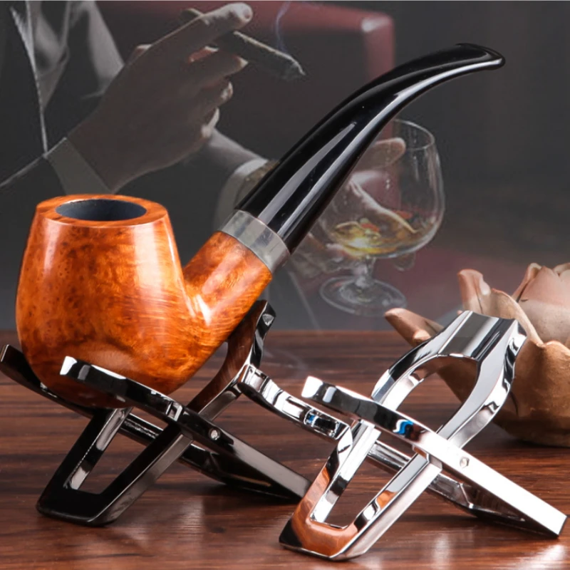 

Foldable Stainless Steel Pipe Stand, Portable Metal Tobacco Pipe Rack Holder Durable Display Organizer for Smoking Accessories