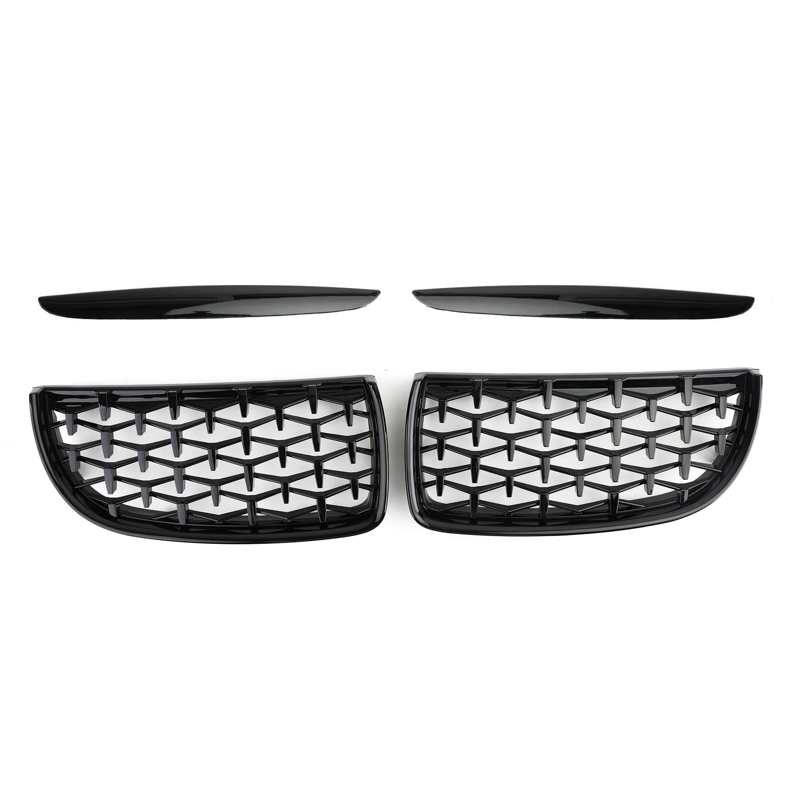 Areyourshop Meteor Black Kidney Grill Mesh Grille Fit For BMW E90 3 Series Sedan 2005 2006 2007 2008 51712151895 51712151896 Car