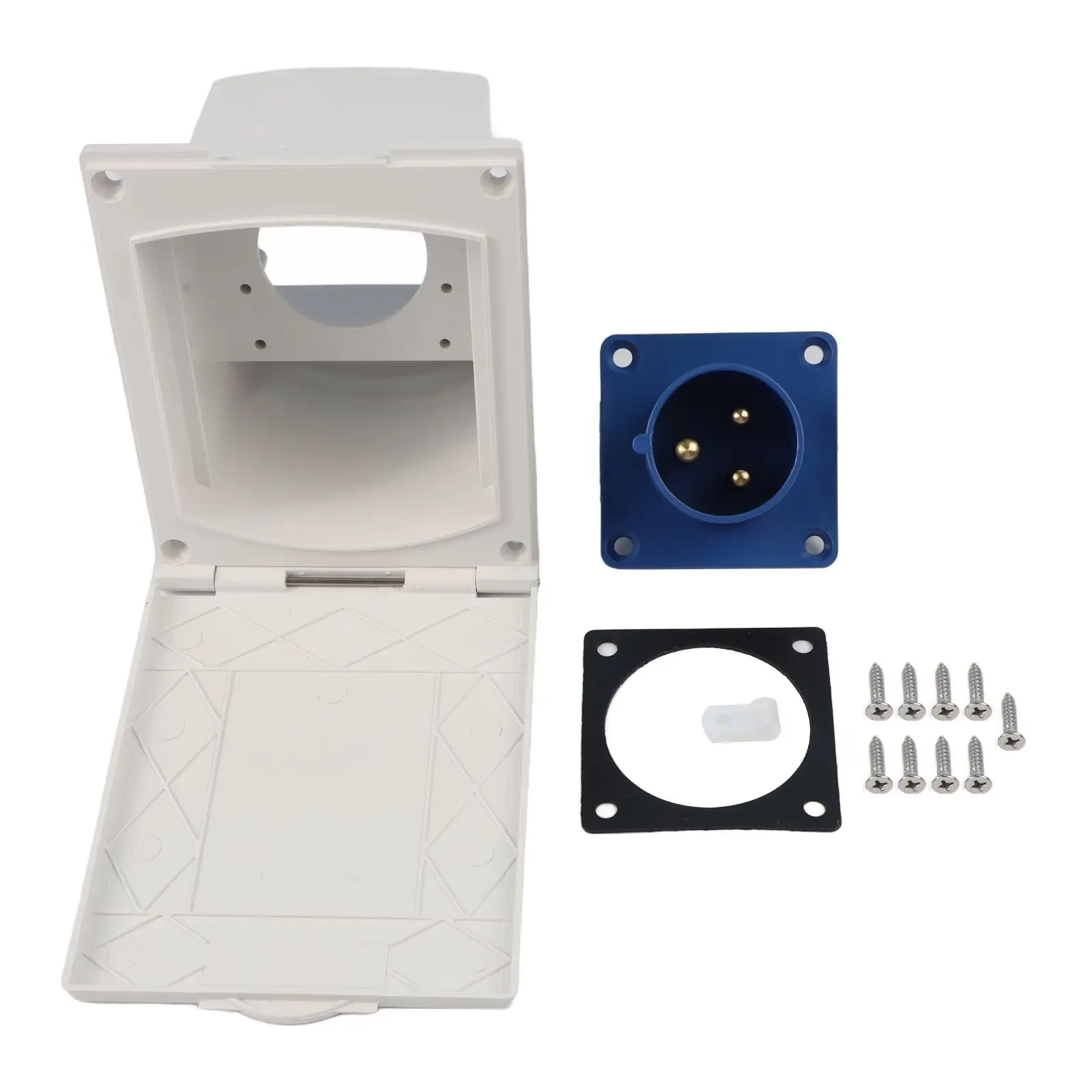 16A 230V IP44 Waterproof External Power Socket With Cover For RV Camper Trailer For Caravan For Modification Electrical Supply A