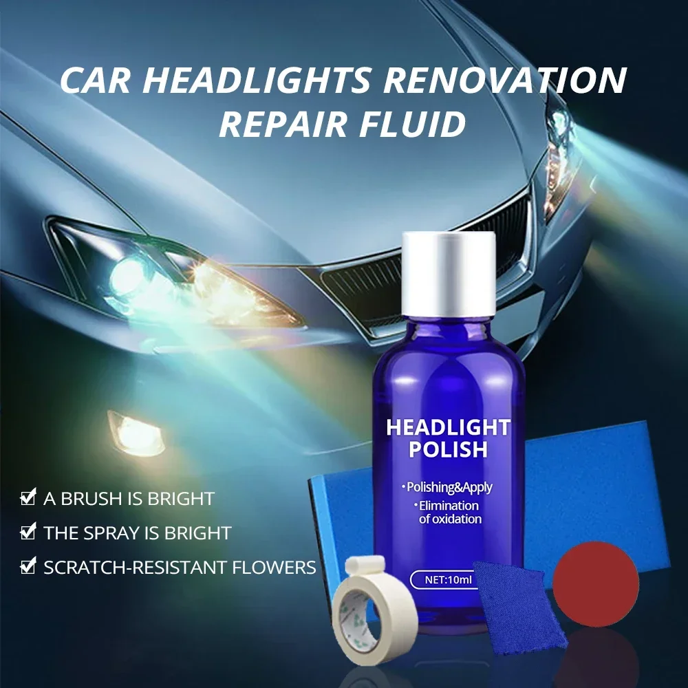 1set 30ml Car Headlight Repair Coating Oxidation Rearview Anti-scratch Paint Cleaner Headlamp Assembly Auto Care Tools Cleaning