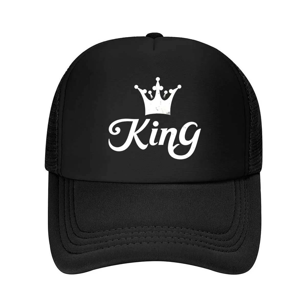Pack Men's Adjustable Lightweight Baseball Cap with Crown & 'King' Print - Breathable 2026 Mesh Baseball Cap