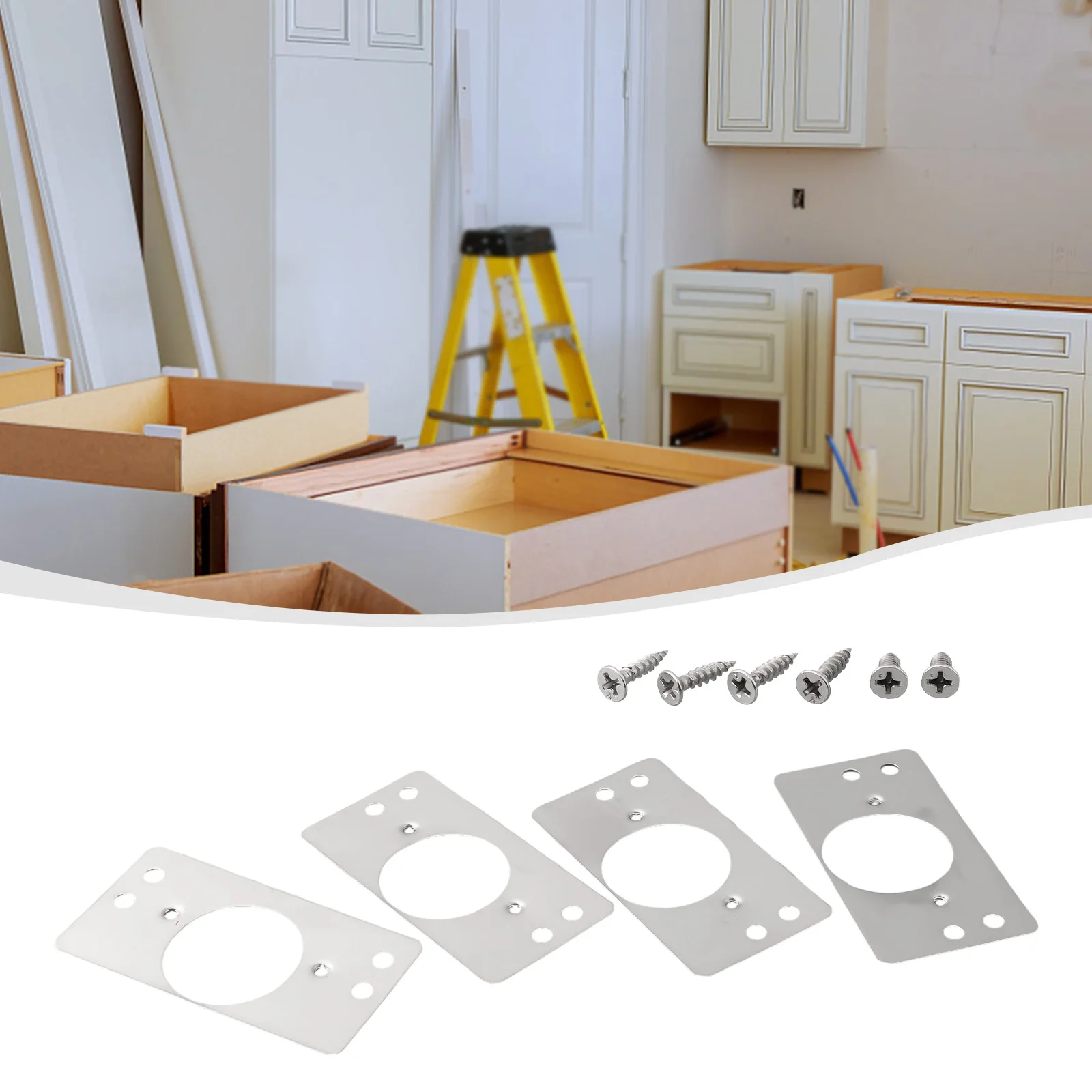 Brand New High Quality Practical Hinge Repair Plate Plate Hinge Kit Part Repair Replace Side Plate With Mounting Screws