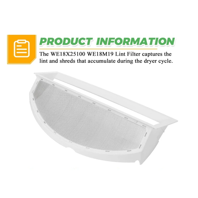 WE18X25100 WE18M19 Dryer Lint Screen Filter Screen Mesh For GE Dryers Replaces WE18M30 WE18M28 AP6037511 PS11767017