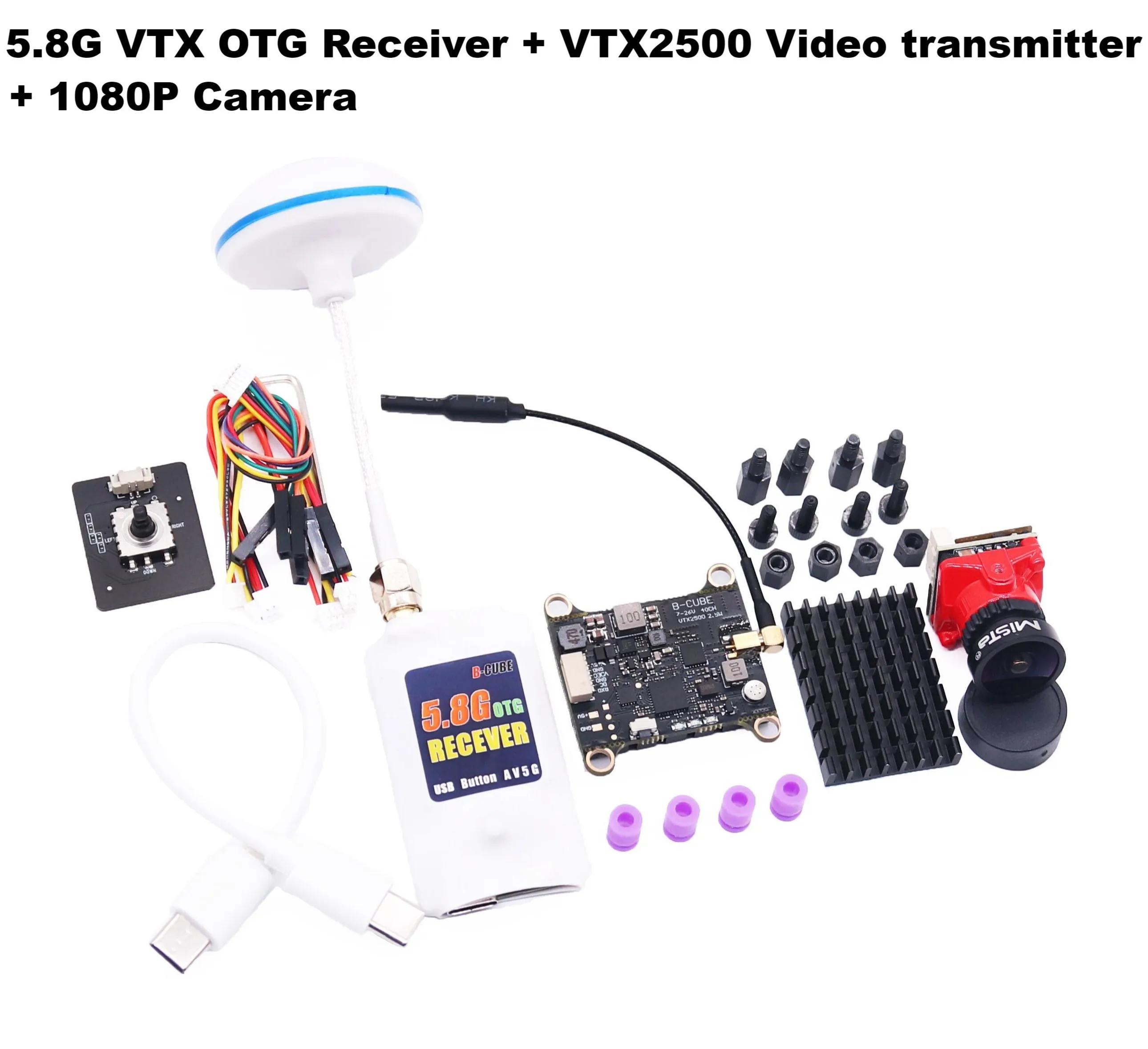 B-CUBE VTX OTG-ontvanger 5.8G 150CH Kanaal FPV VTX800 1000 1600 2500 MW Videozender Audio Android-telefoon RC Vliegtuig Drone