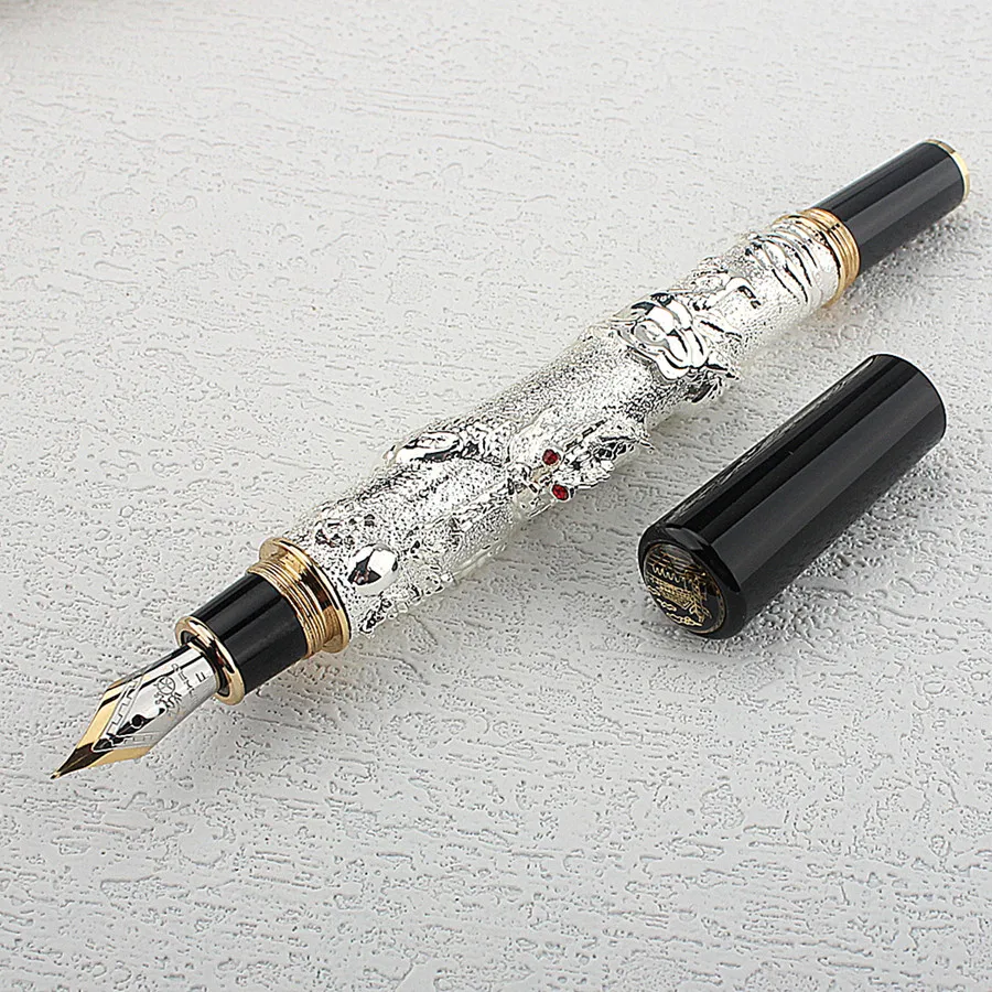 

Dragon Spirit Jinhao Fountain Pen F 0.5\M 0.7MM Nib Luxury Metal Writing Ink Pen Office School Stationery