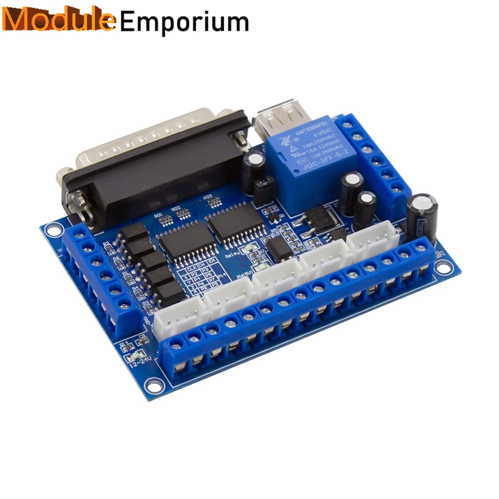 5 Axis CNC Interface Adapter Breakout Board For Stepper Motor Driver Mach3 + USB Cable,mach3 CNC controller with Light Coupling