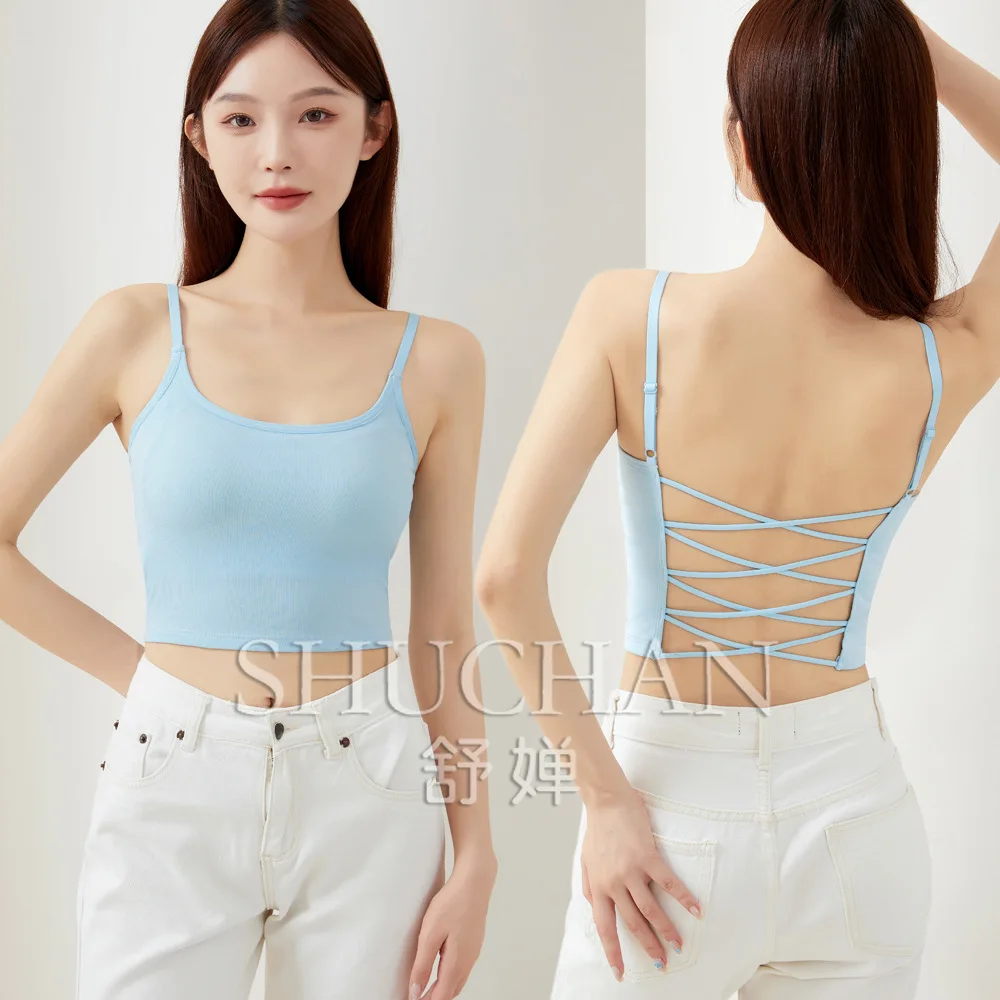 ชุดชั้นในแบบใหม่พร้อมบราสลิงไขว้หลัง หลังสวย บูรณาการคัพ เสื้อกั๊กตัวเล็ก ชุดกีฬาโยคะเคลื่อนไหว