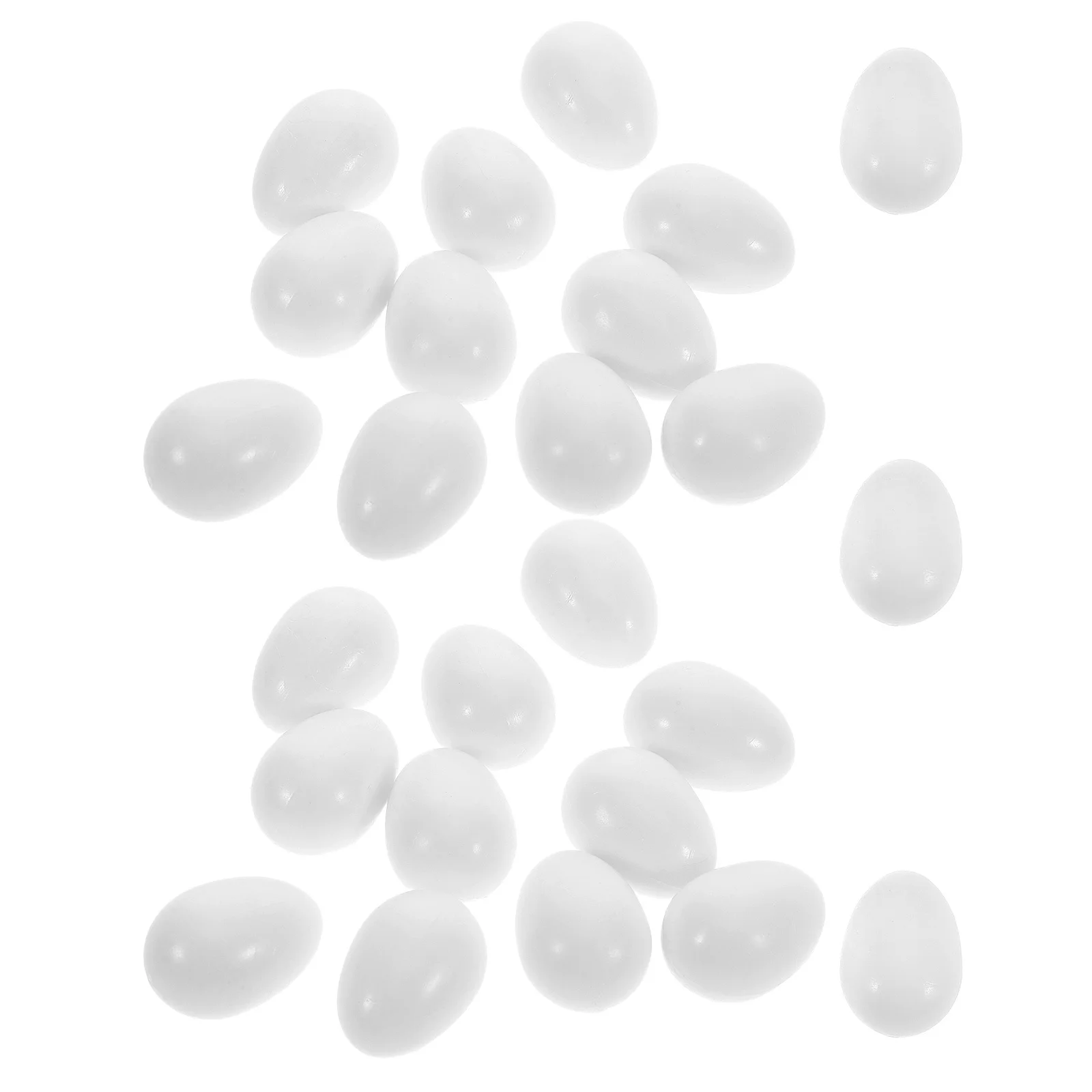 

25Pcs Realistic Plastic Fake Bird Eggs Artificial Hatching Props White Simulated Nest Eggs Bird Accessories Non Rolling