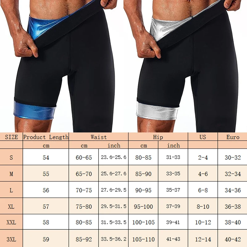 MrifDila Sauna Sweat Short Pants Men\'s Hot Thermo Sauna Leggings Compression High Waist Pants Fat Burning Body Shaper Sauna Suit