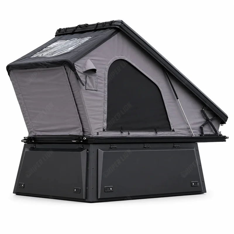 High Quality Four-Season Waterproof Wedge Soft Shell Pop Up Roof Top Tent 4x4 Offroad Overland Camping Fit For Tacoma F150 Hilux