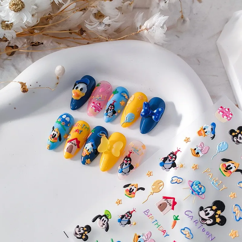 

Disney Animation Mickey Mouse Nail Art Stickers Cartoon Lilo and Stitch Zootopia Toy Story Nail Art Decoration 5D Nail Stickers