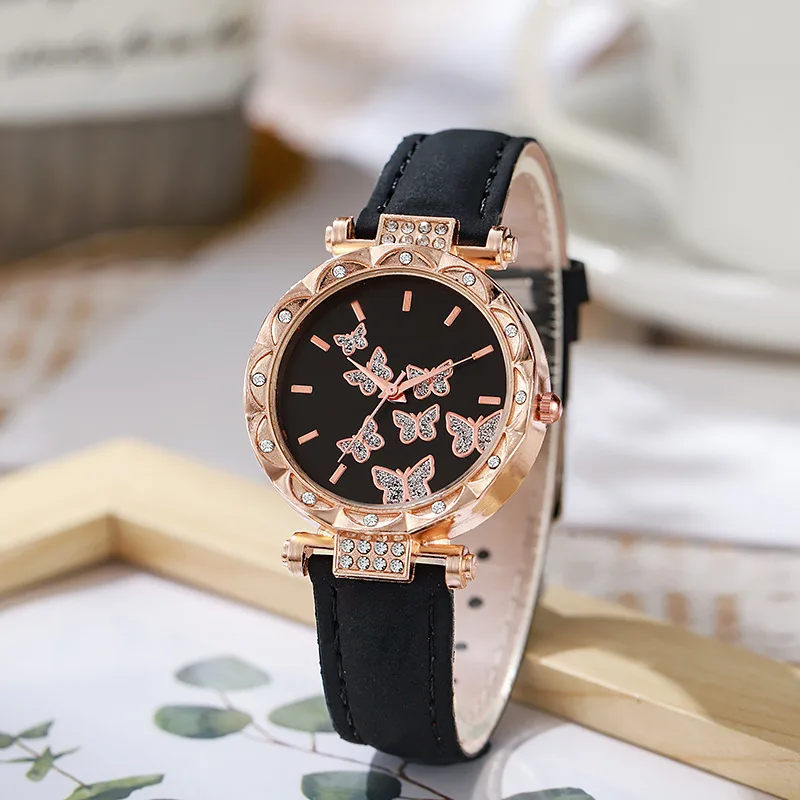New women's watches, fashionable, personalized, minimalist, butterfly shaped, digital strap, watch wholesale