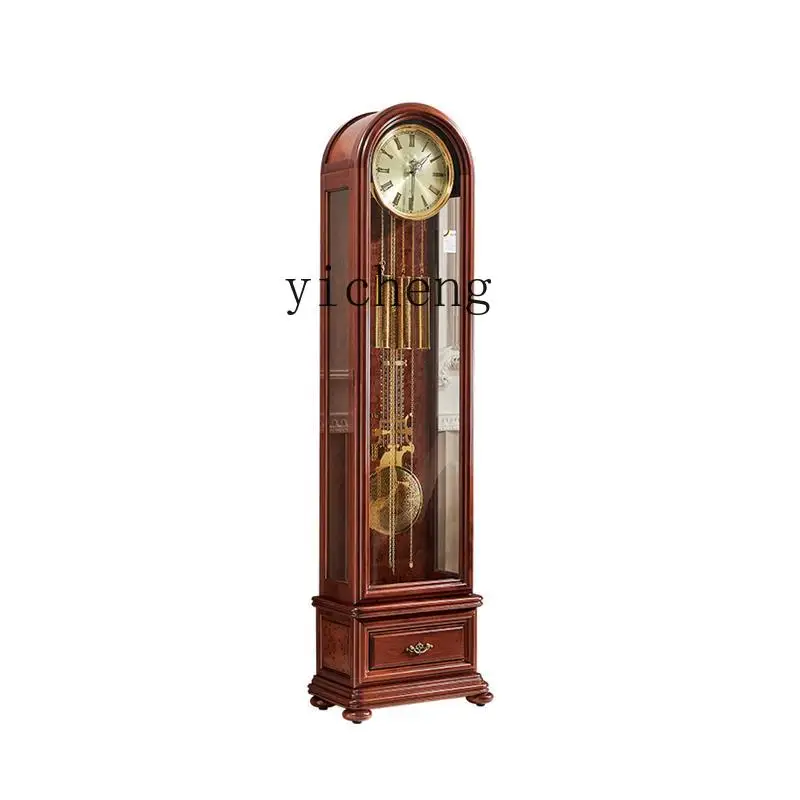 

TQH mechanical floor clock Chinese retro living room clock vertical clock villa American new style