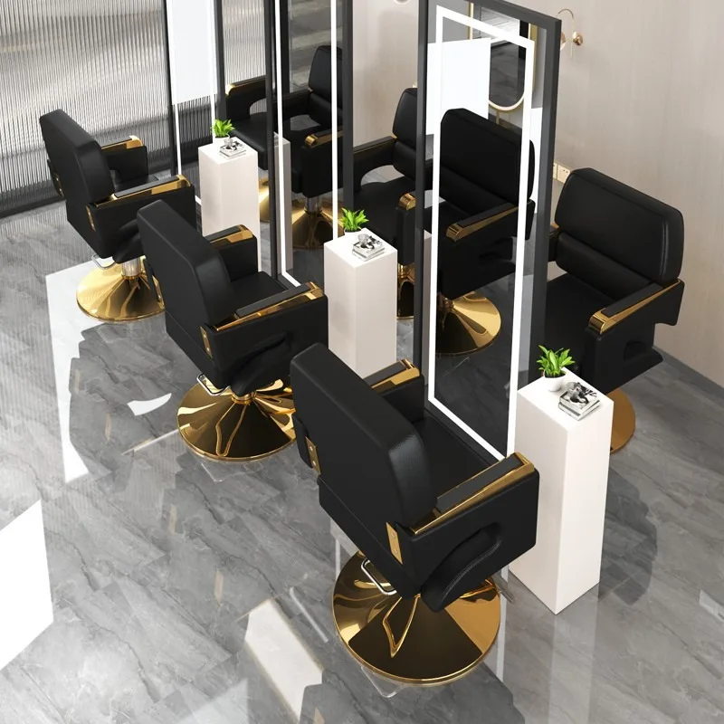 Professional Salon Chair Adjustable Hydraulic Styling Chair with Stainless Steel Base High-Density Cushion Modern Barber Beauty