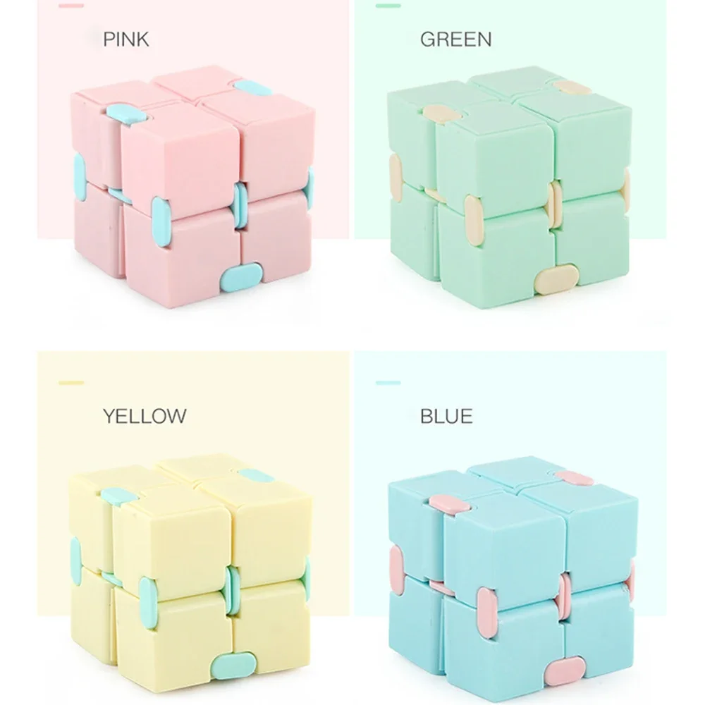 5pcs Cube Fold Fidget Toys Square Plastic Cube Office Flip Cubic Puzzle Vent for Kids adhd Autism Children Adult Decompression