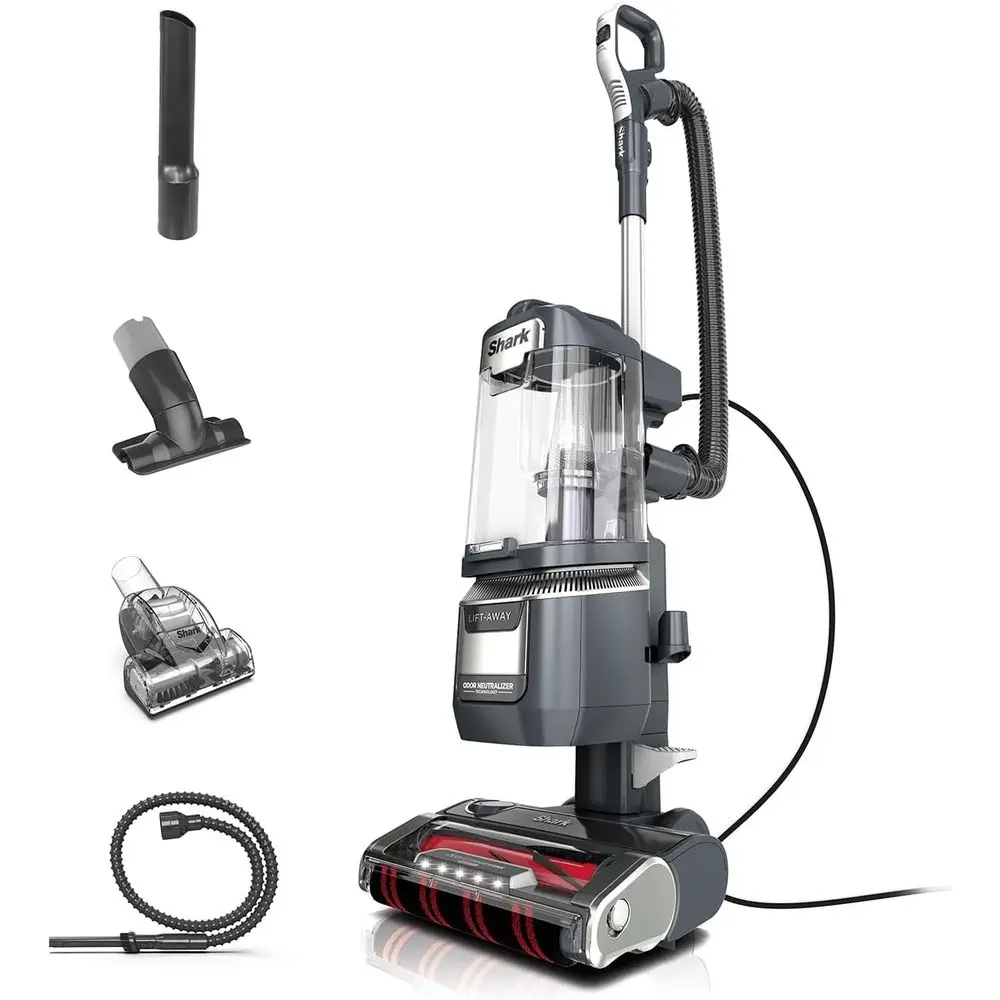 

Upright Vacuum Cleaner with HEPA Filter, Pet Hair Removal, Odor Control, Suitable for Carpets and Hard Floors, Grey