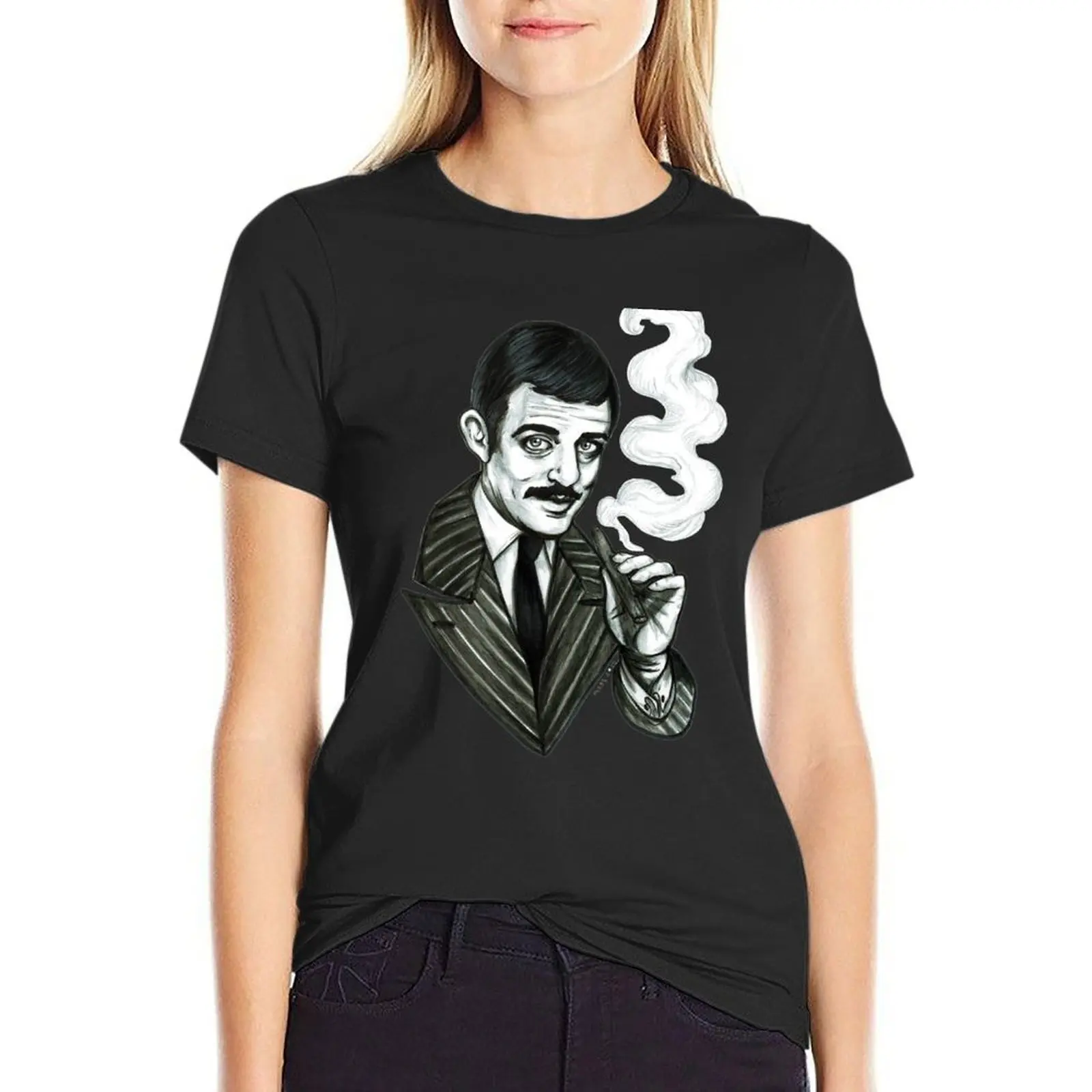 Gomez Addams T-Shirt funny tops designer clothes Women luxury