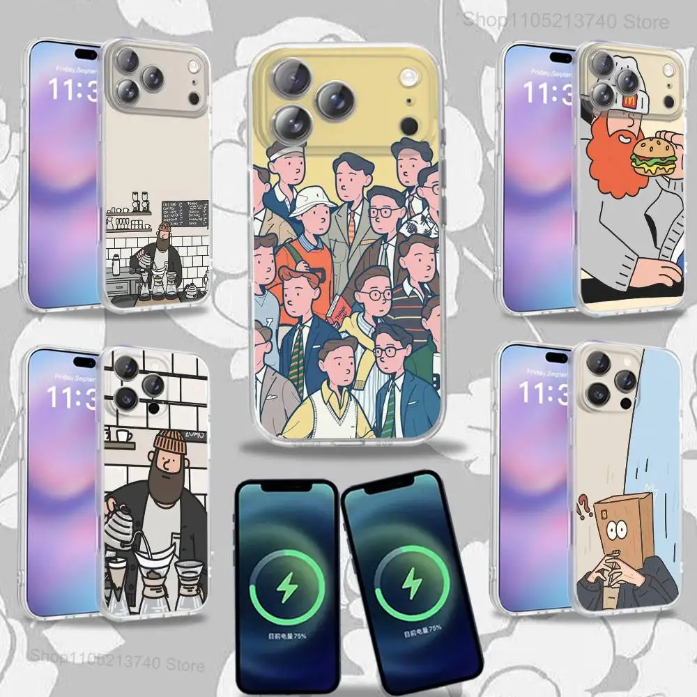 

C-Cartoon U-Uncle funnyS Frosted Phone Case For iPhone 17,12,11,14,13,15,16,Plus,Air,Pro,Max,E,Mini for MagSafe Magnetic