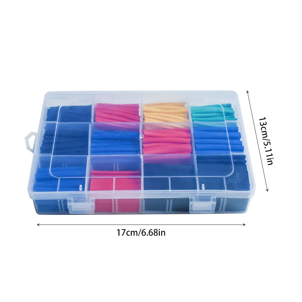 750Pcs Electrical Heat Shrink Tubes Flame Retardant Colorful Assorted Sizes Insulation Pipes for Wire Wrap Repair Kit