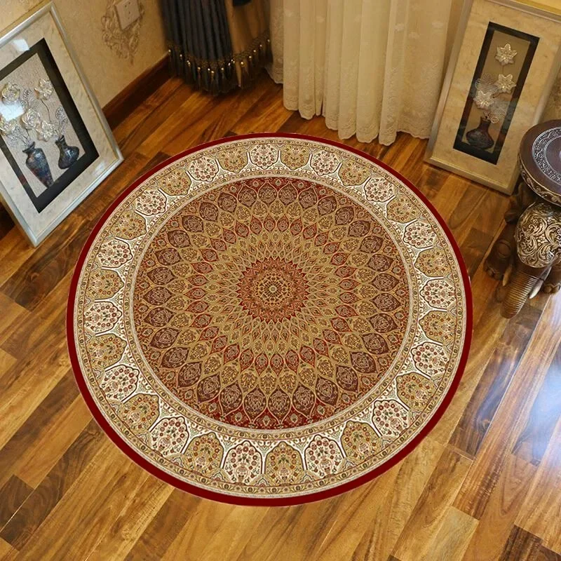 Vintage Persian Round Rugs for Living Room Bedroom Floor Mats Home Decoration Non-slip Washable Carpet Круглый Ковёр Tapis Rond
