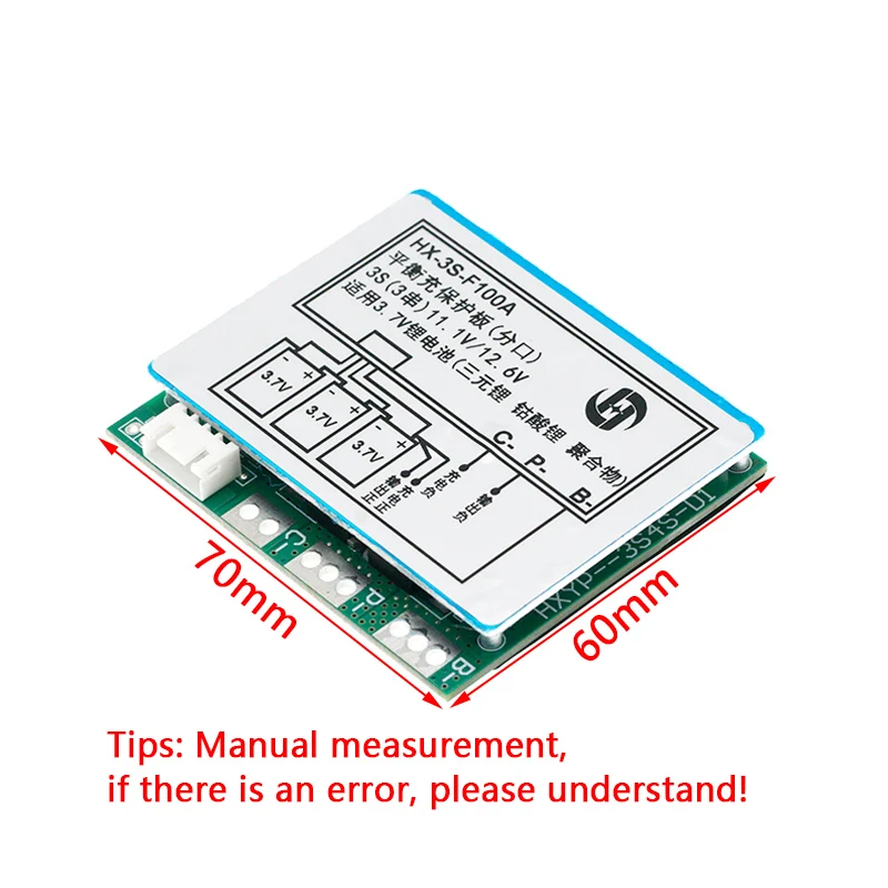 Three strings of 12.6V lithium battery protection board Three strings of 11.1V polymer 12V 100A outlet belt balance