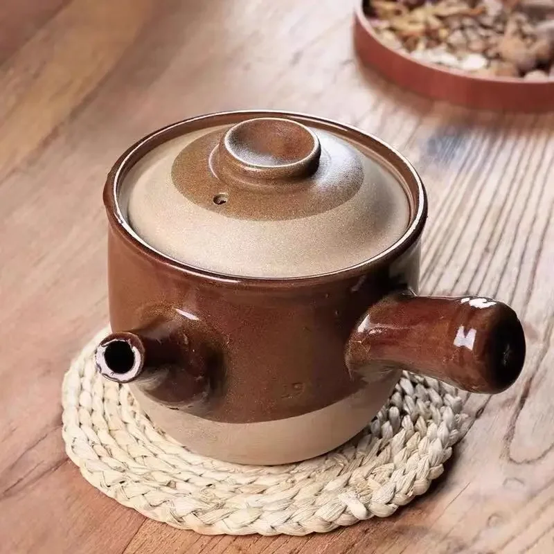 Vintage casserole cooking pot Chinese medicine pot Uncoated crock pot Kitchen ceramic cookware clay pots for cooking Slow cooker