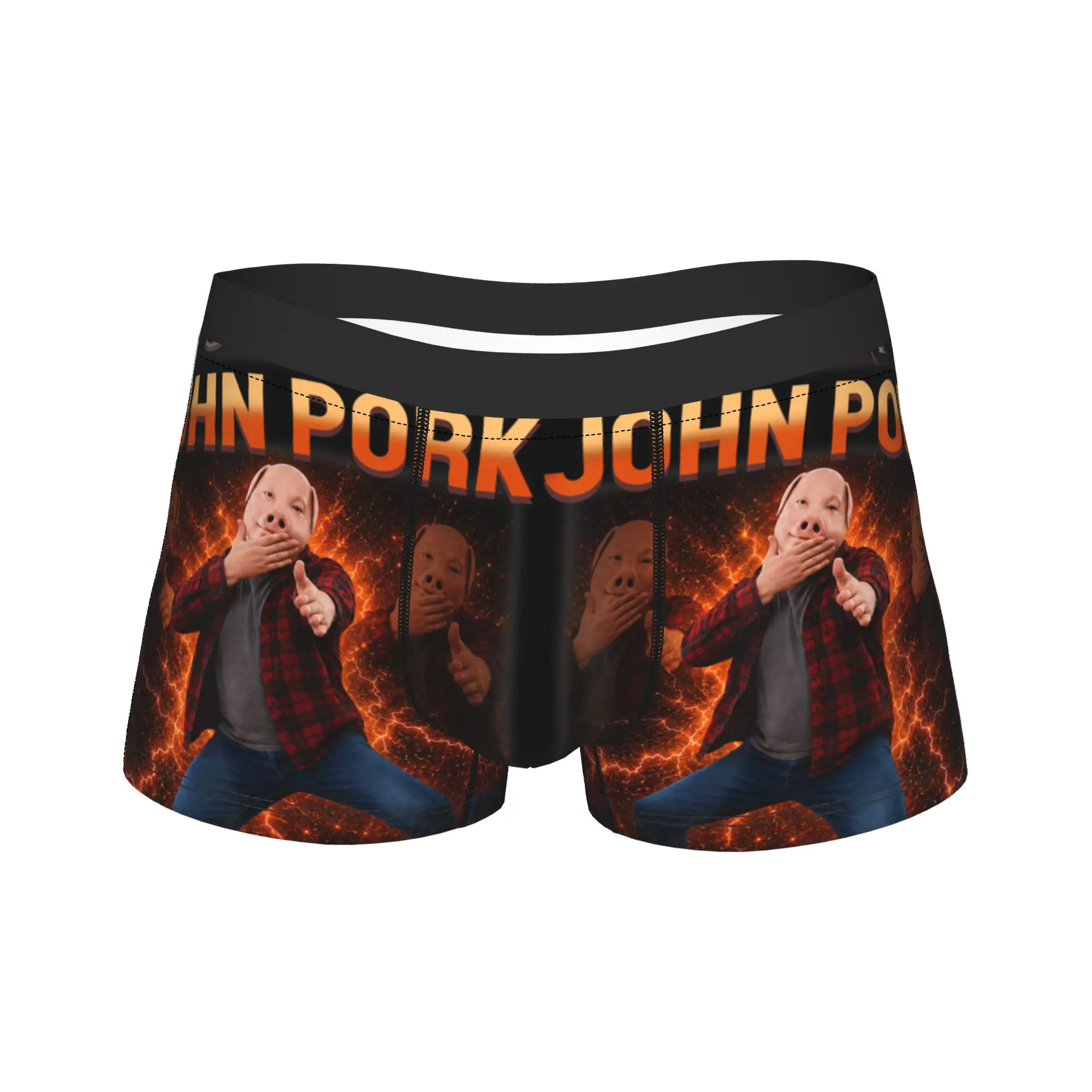 John Pork Calling Decline Accept Incoming Call Scuba Shorts Briefs Underwear Men Boxer Shorts Pattern Large Size Underpants
