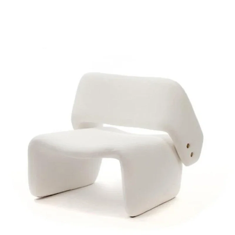 

Light Luxury White Fabric Silent Style Soft Sofa Chair Minimalist Model Room Living Room Internet Celebrity Single Seat Chair