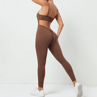 JUREN Workout Jumpsuit Sports Overalls Women Tracksuit Rompers Gym Clothing Running Fitness Suits Gym Short Sportswear Yoga Set