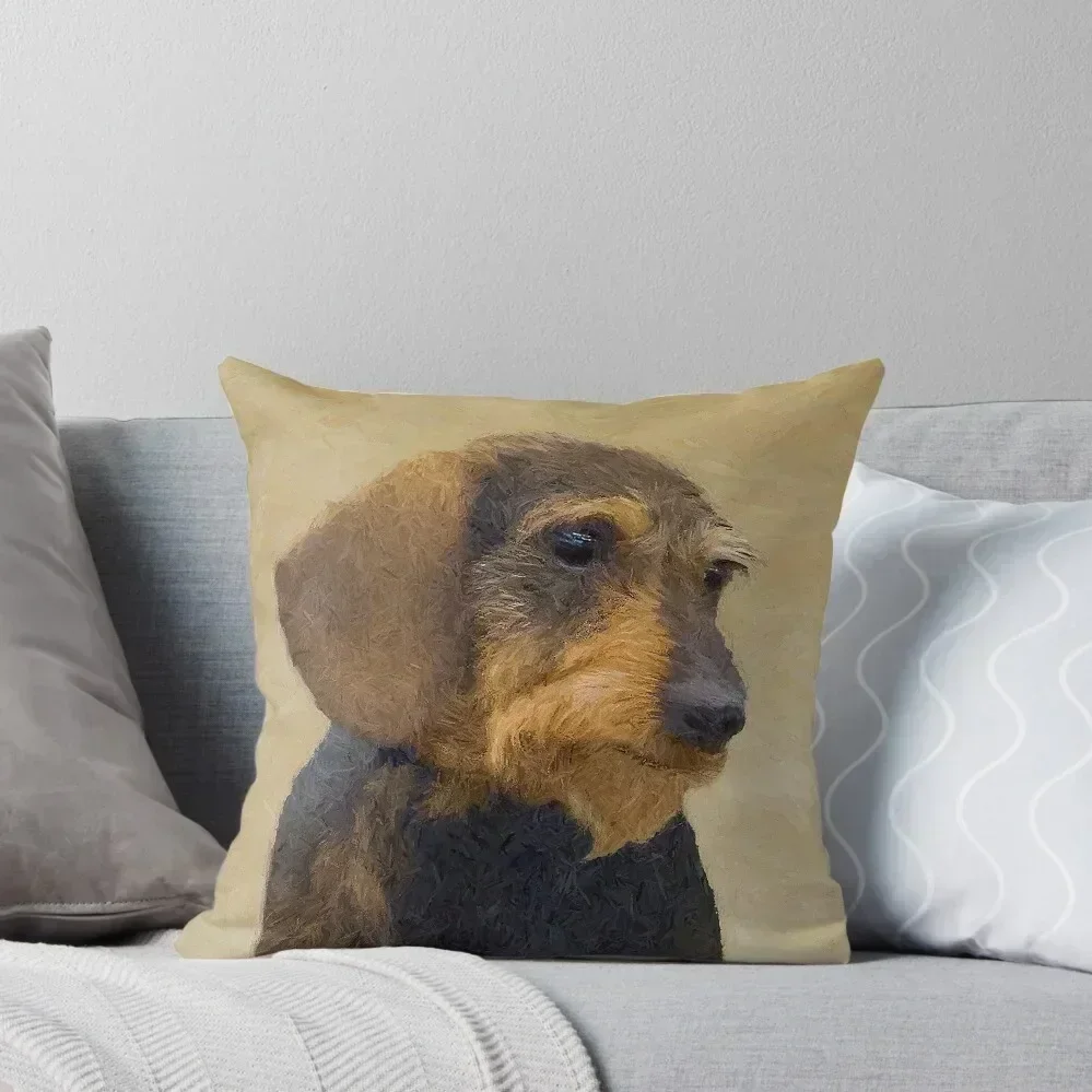

Dachshund (Wirehaired) Throw Pillow Cushion Cover Set home decor items Ornamental Pillow Cusions Cover pillow