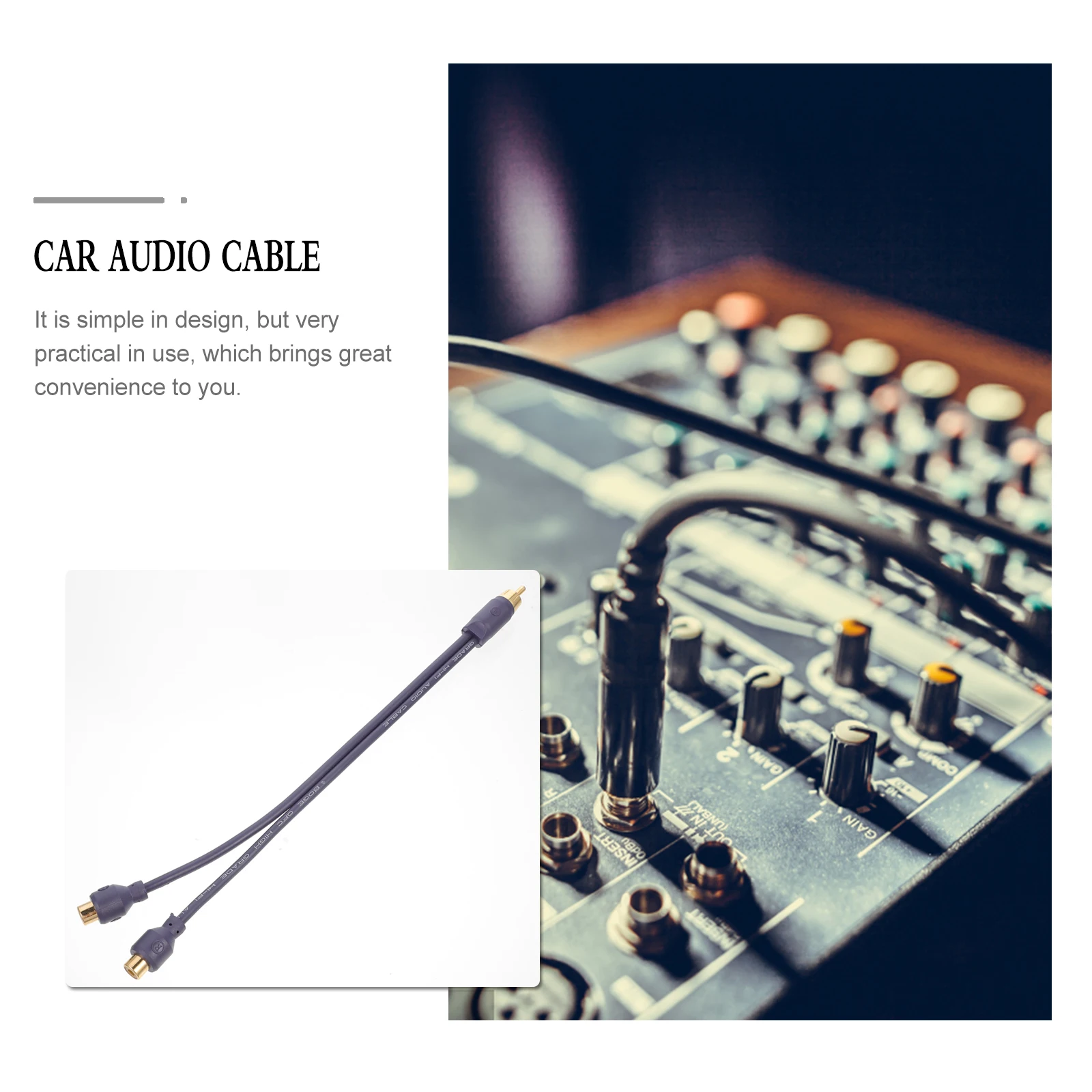 

Y Splitter Male To Dual Female Signal Cable Pure Copper Core Pvc Protective Sleeve Plug Play Easy Installation Amplifier