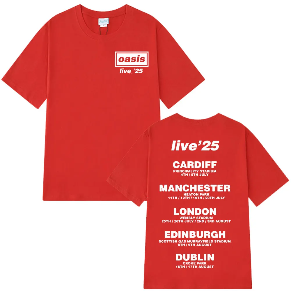 O-Oasis Live 25 Tour T-Shirts British Rock Band Vintage T-shirt