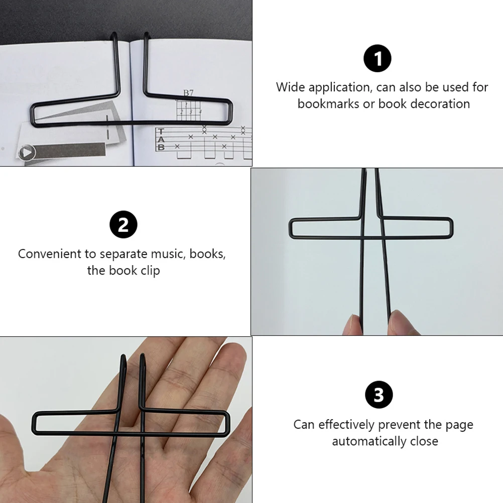 

Metal Clips 6PCS Score Book Holder Page Clamp for Piano Guitar Sheet Notes Strong Hold Hollow Design
