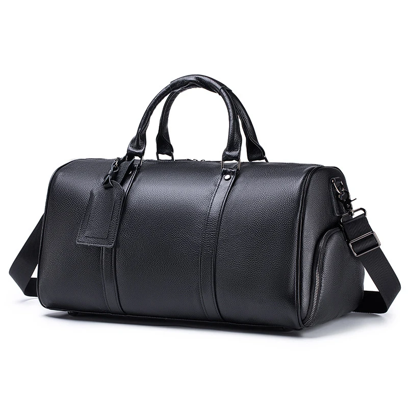 Men's genuine leather travel bag, top layer of cowhide large capacity men's handbag for casual travel business trip luggage bag