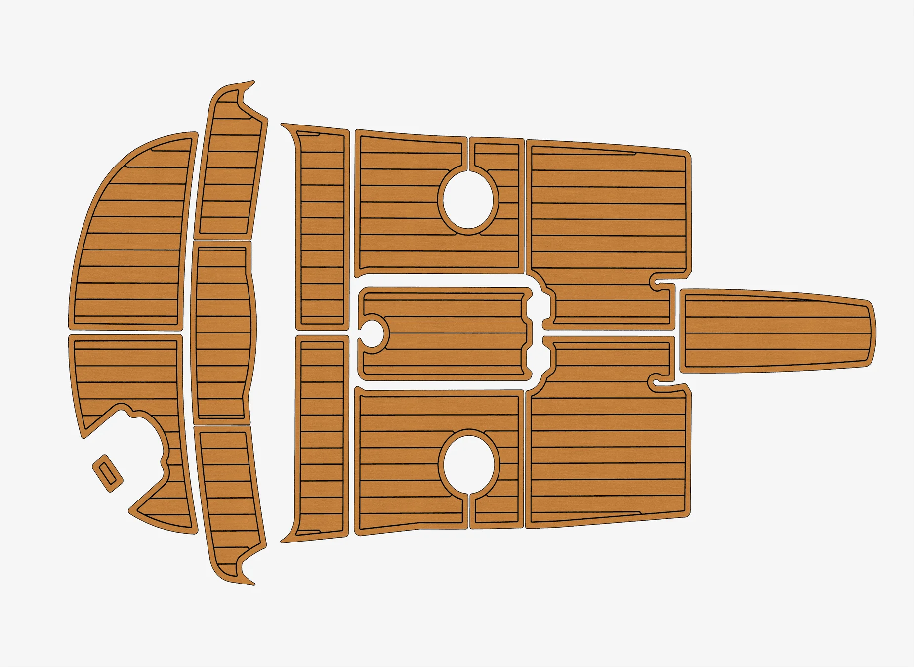 

Нескользящий коврик из морского искусственного тикового EVA - 2011-2013 Самоклеящаяся подкладка Monterey 184 FS 1/4 дюйма (6 мм) для палубы лодки для кабины и палубы