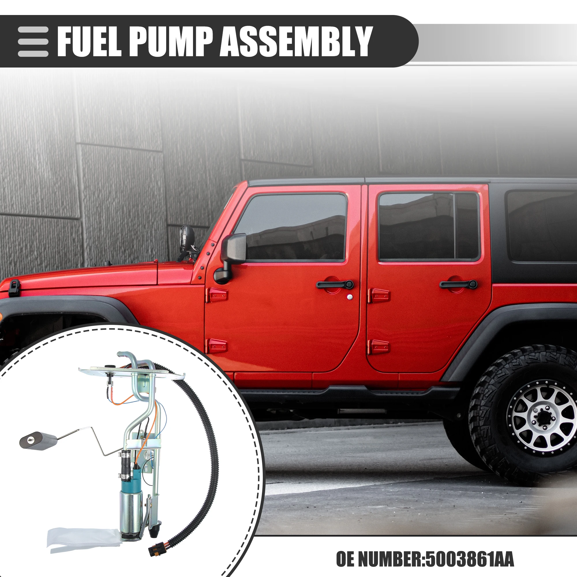 

X Autohaux Fuel Pump Assembly with Sending Unit, for Jeep Wrangler 1991-1995, Metal, 5003861AA, Bronze Tone