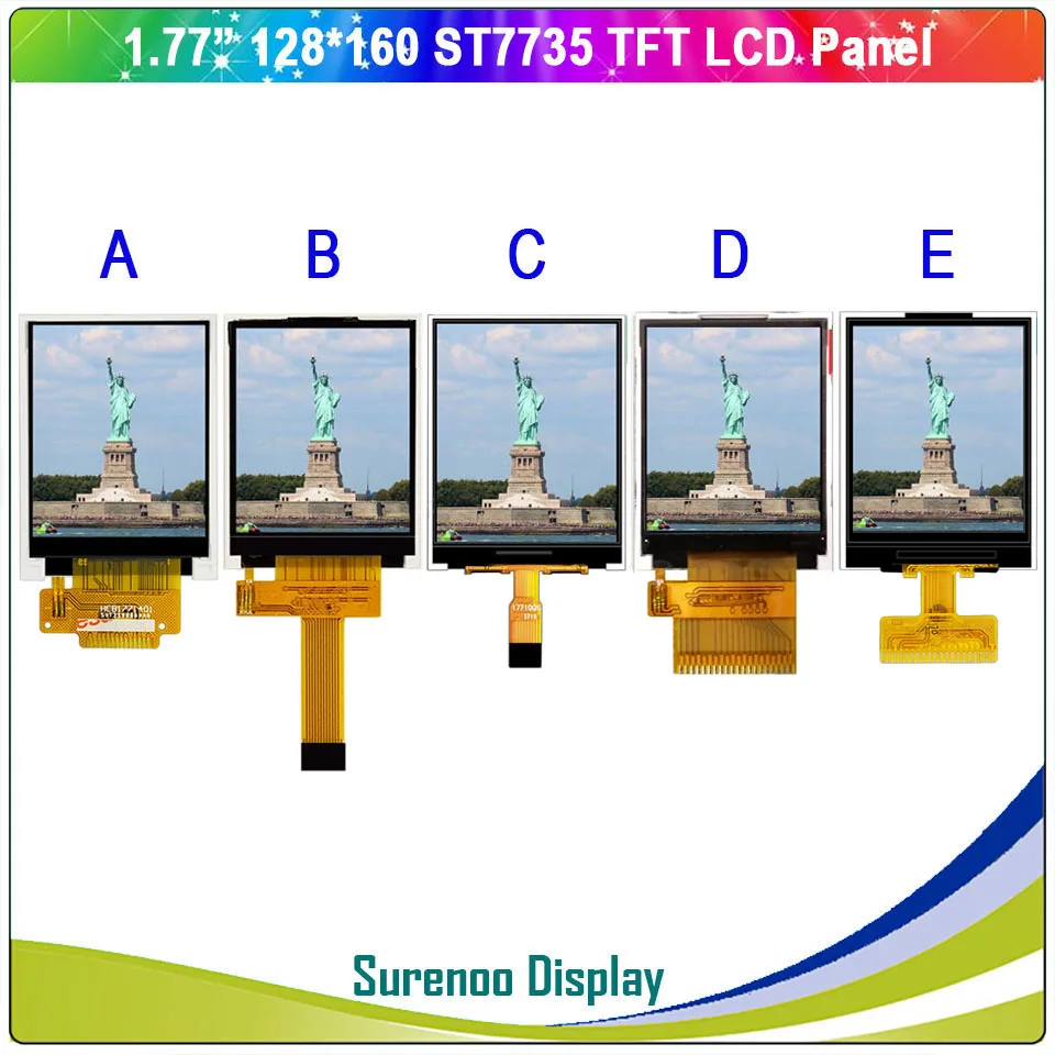 1,77 / 1,8 cala 128 * 160 Szeregowy moduł SPI / 8_Bit MCU TFT LCD Panel wyświetlacza LCM ST7735 ST7735S bez dotyku