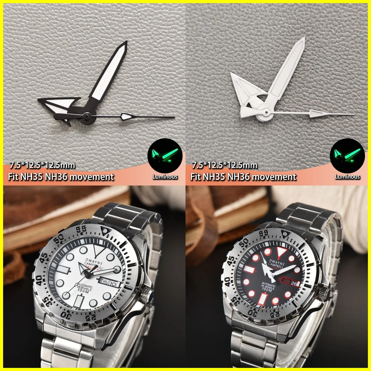 Watch Hands Pointer Suitable For NH36 NH35 Series Movement Luminous Watches Replacement Accessories Pointer Hand Multi Color