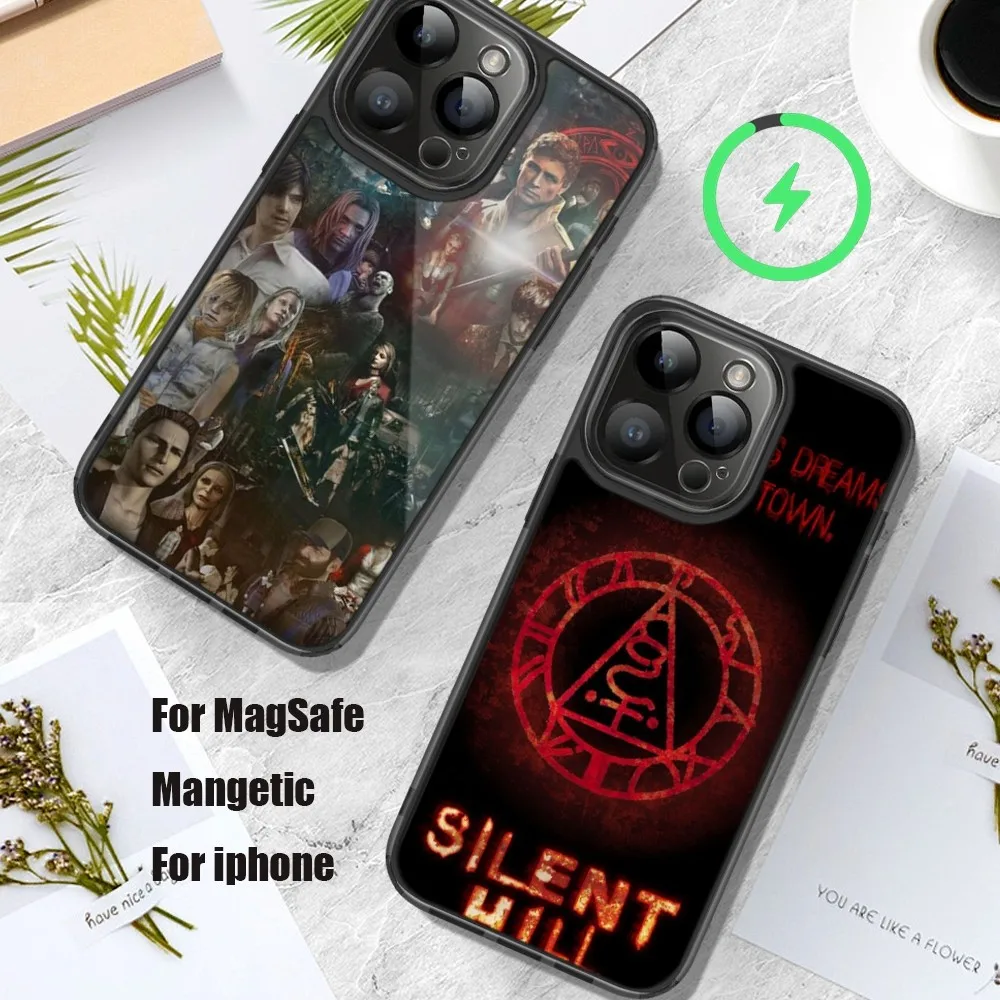 Horror Game S-Silent H-Hill Phone Case For iPhone 11 12 13 14 15 Pro Max Plus Mini Magsafe Magnetic Wireless Charging Shell