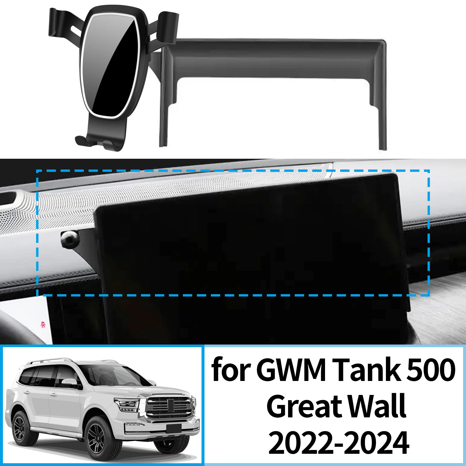 

fit for GWM Tank 500 Great Wall 2022 2023 2024 Navigation Bracke Screen Base Phone Holder Mount Car ​​accessoires