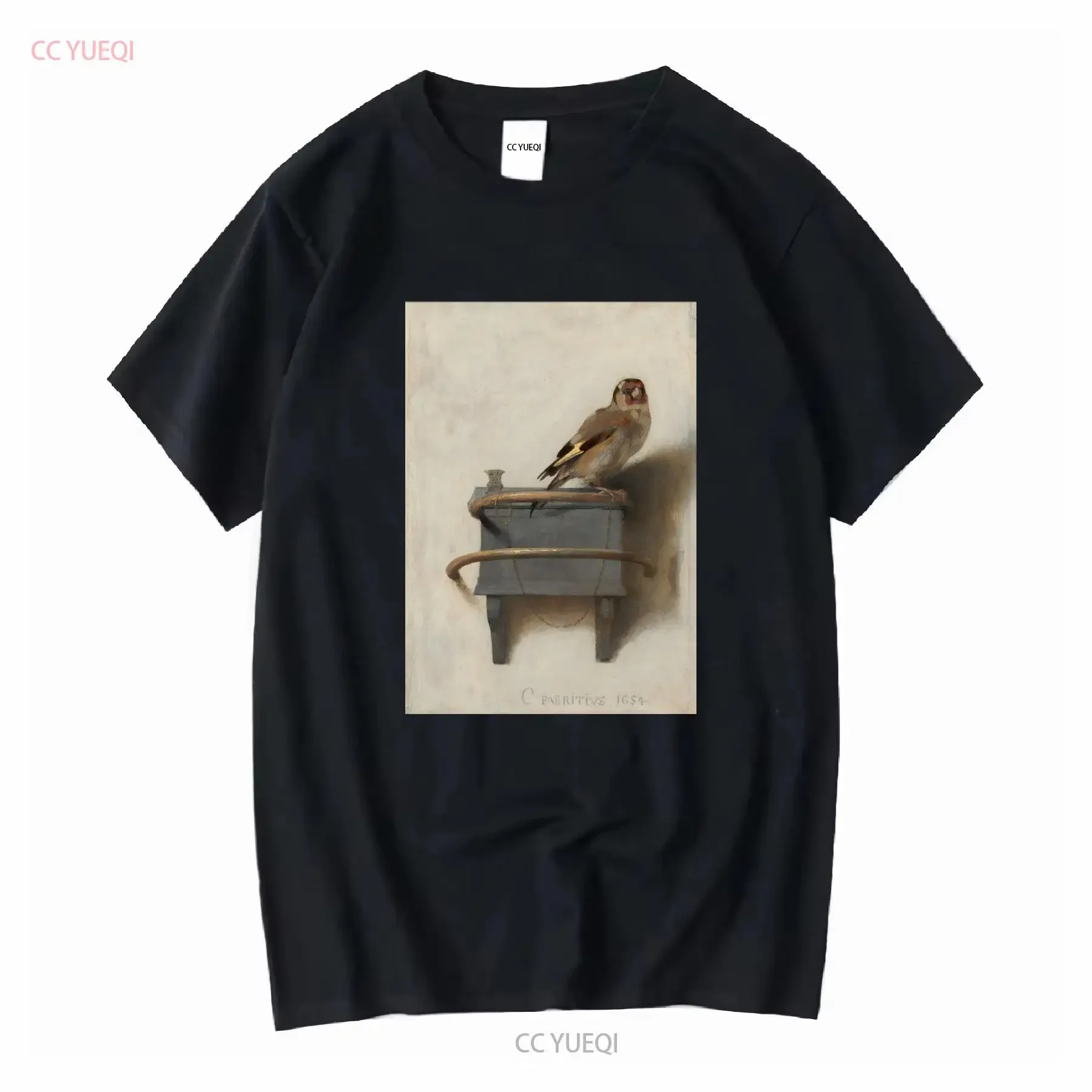 Camiseta The Goldfinch Art, pintura antigua de Carel Fabritius, Het Puttertje, pájaros, naturaleza, holandesa, bonita, estética, vintage