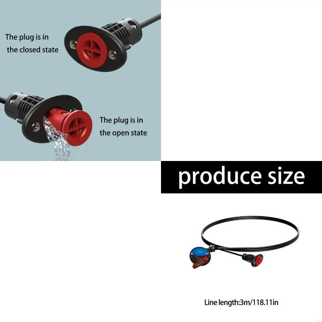 Remote Drain Plug 9.8ft Actuator Cable and Plug for Boats Universal Leak Proof Drain Plug Sealing System Easy to Operate