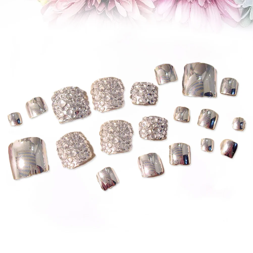 24 قطعة مجموعة نصائح الأظافر للنساء العصرية سباركلي أظافر وهمية DIY بها بنفسك أظافر صناعية الفن مجموعة أنيقة غطاء كامل تصميم صالون الاستخدام المنزلي #3