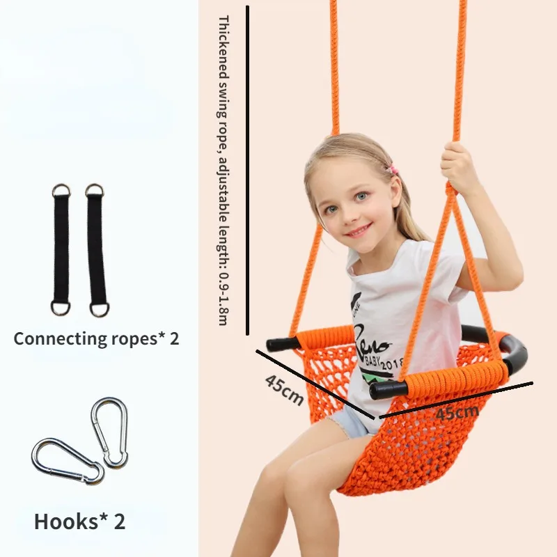 Kids Hammock Nest Swing Hand Weaving Playground Indoor Toys Courtyard Net Rope Swing Educational Equipment Entertainment Game