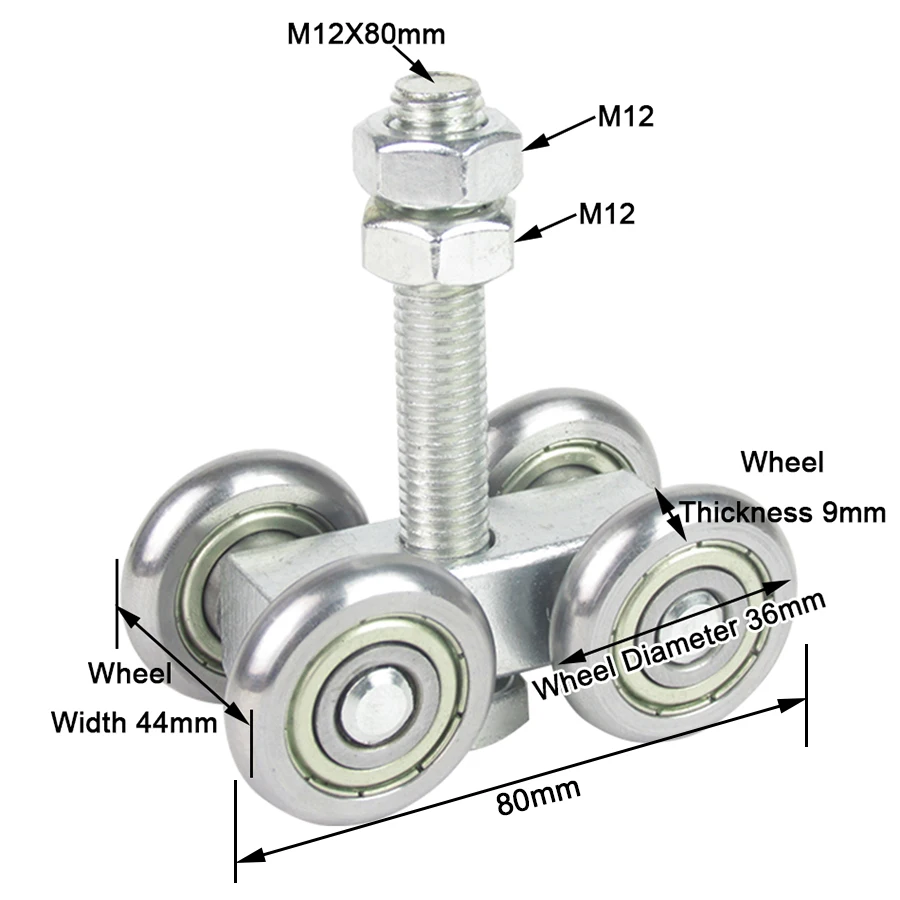 Imagem -03 - Trole de Suspensão do Trilho de Aço Industrial Rolos Deslizantes Resistentes da Porta Polia do Rolamento da Trilha da Fábrica 450kg Carregamento Pcs