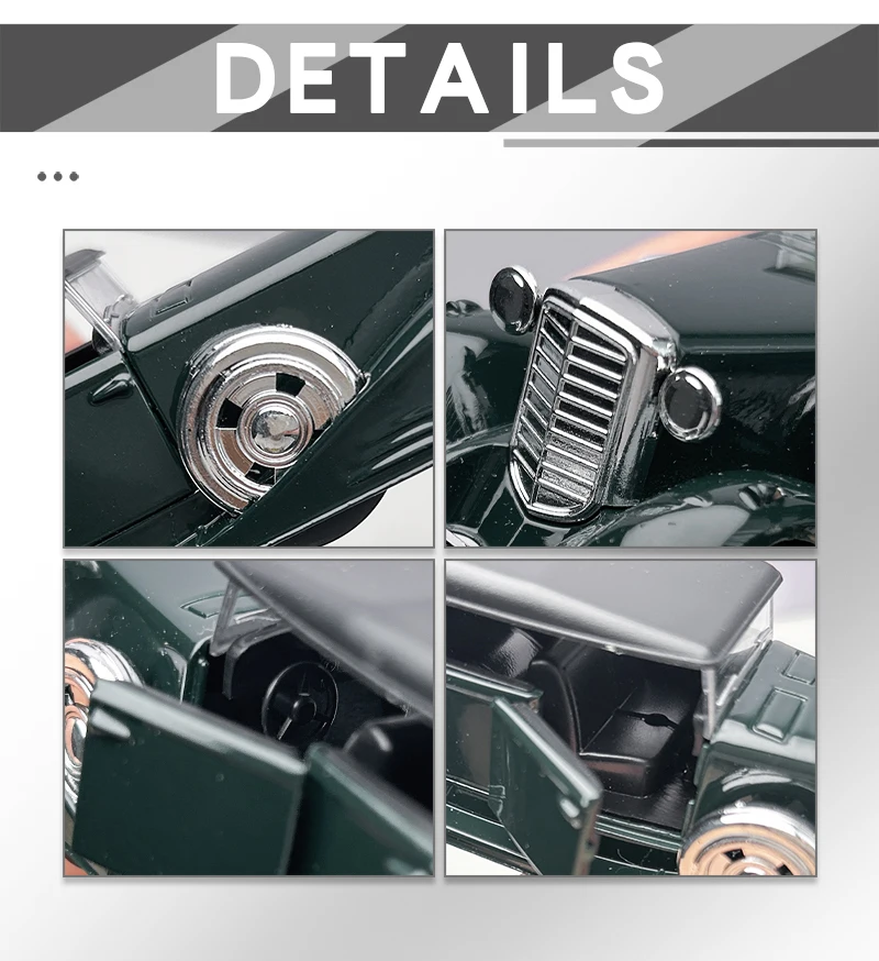 1:36 Alloy Duesenbeg SJ Druckguss Vintage-Automodell, klassisches Rückziehauto, Miniaturfahrzeug-Replik für Sammlung & Geschenkpräsentation – Detail 6