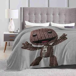 Lbp Sackboy Creative Design Comfortable Warm Flannel Blanket Little Big Planet Lbp Sackboy Ps3 Ps4 Brown Gray Zipper Phone