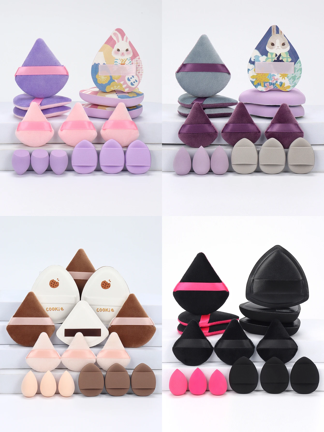 Marshmallow 15-teiliges Set, multifunktionale Make-up-Tools, Beauty-Make-up-Schwamm, gemischte BB-Creme, flüssige Grundierung, loses Puder t