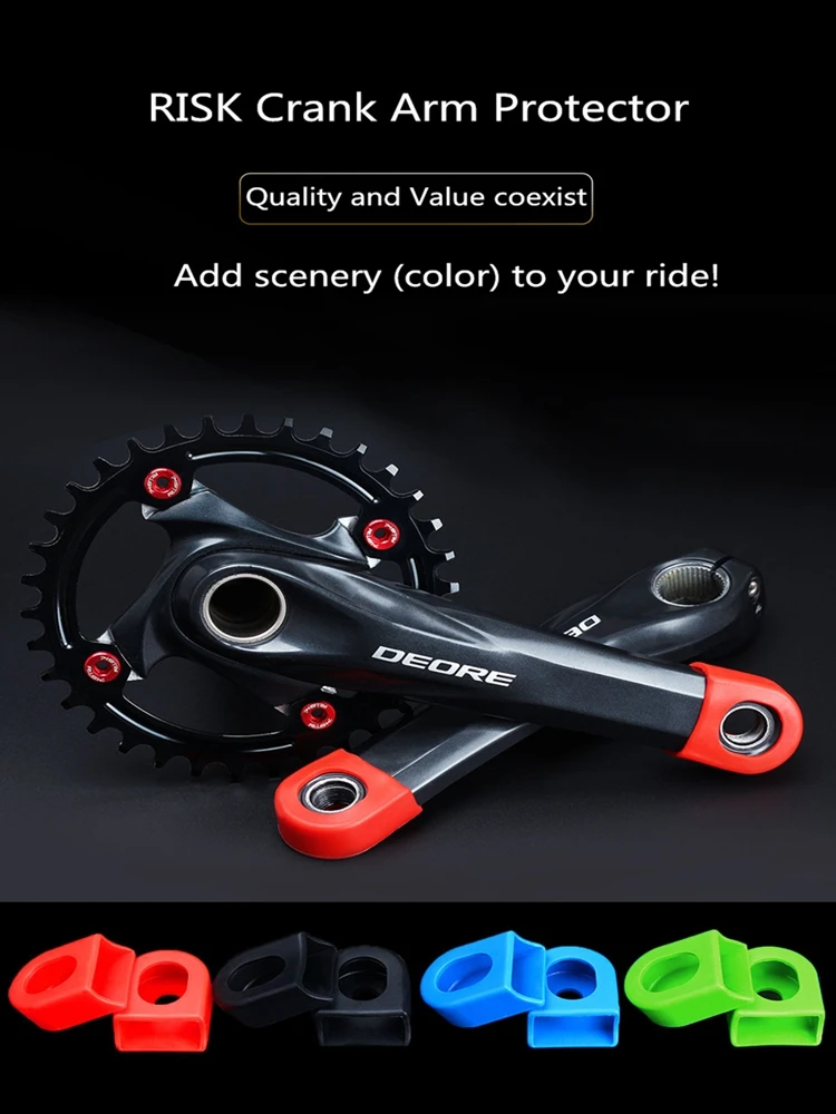 AliExpress RISK 2pcs Bicycle Crank Protector Cover Silicon MTB Mountain Road Bike Crank Arm Cap for SLX XT Chainwheel Wheel Crankset Cover
