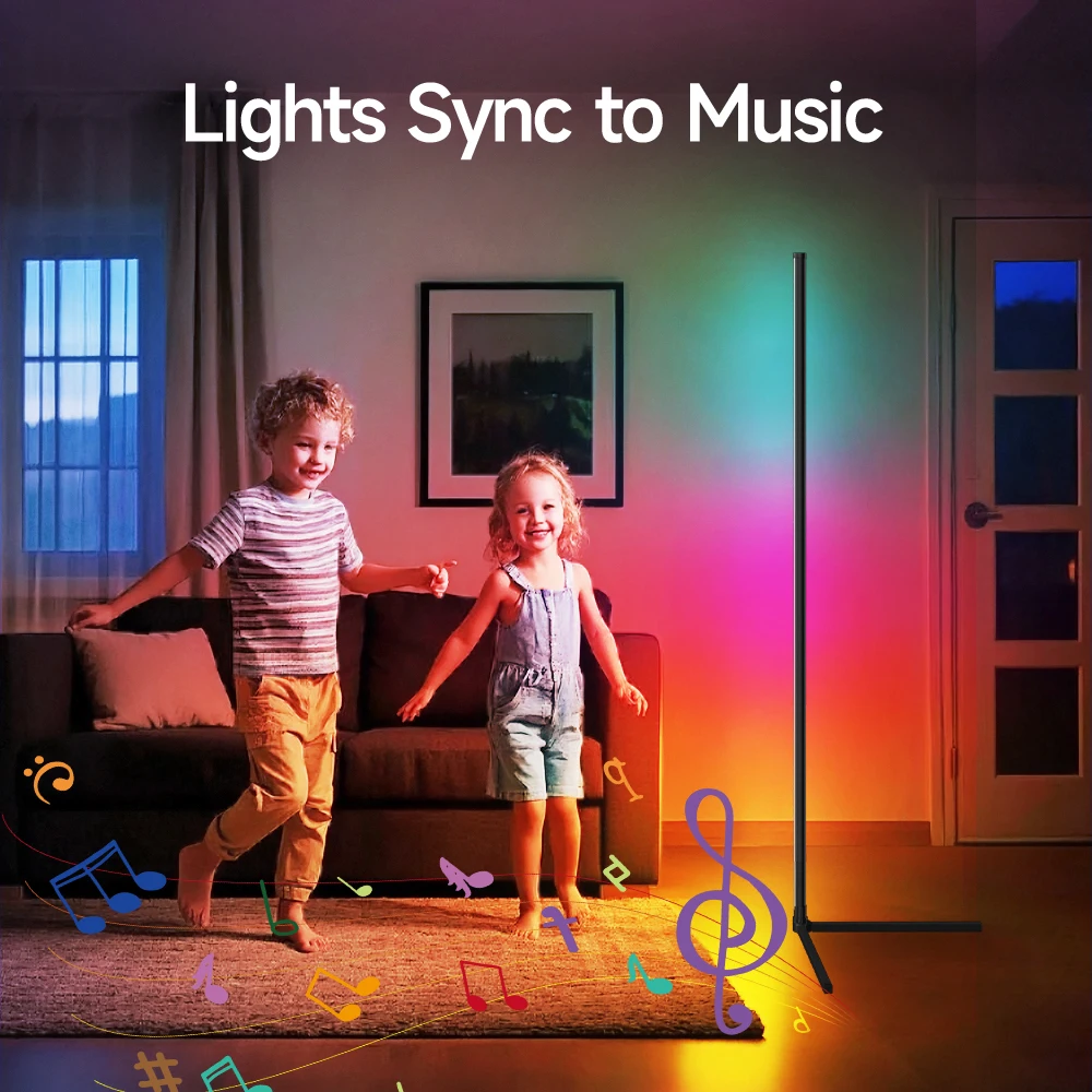 KANTUTOE RGB Floor Lamp Dimmable Bluetooth LED Atmosphere lights Modern Mood Lighting For Birthday Party Holiday Decoration